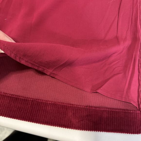 Free People Canyonland Jumper Dress Size 10 Red Velvet Corduroy Button Front NEW - Picture 5 of 11